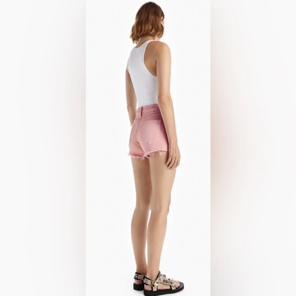 RARE MOTHER NWT The Tomcat Kick Fray Denim Shorts in Into The Midst—26